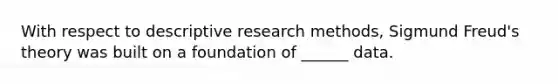 With respect to descriptive research methods, Sigmund Freud's theory was built on a foundation of ______ data.