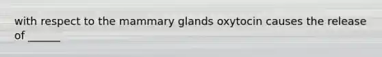 with respect to the mammary glands oxytocin causes the release of ______