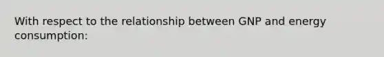 With respect to the relationship between GNP and energy consumption: