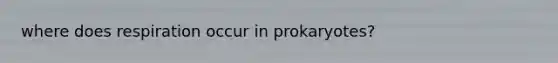 where does respiration occur in prokaryotes?