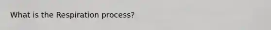 What is the Respiration process?