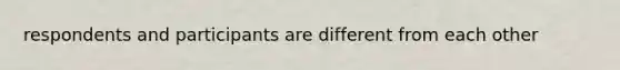 respondents and participants are different from each other