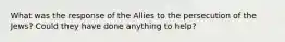 What was the response of the Allies to the persecution of the Jews? Could they have done anything to help?