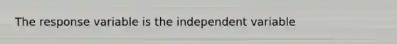 The response variable is the independent variable