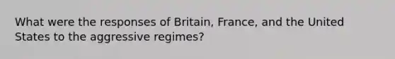 What were the responses of Britain, France, and the United States to the aggressive regimes?