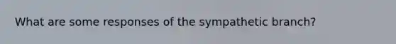 What are some responses of the sympathetic branch?