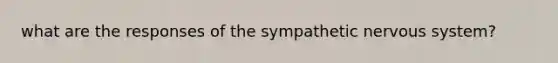 what are the responses of the sympathetic nervous system?