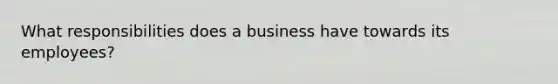 What responsibilities does a business have towards its employees?