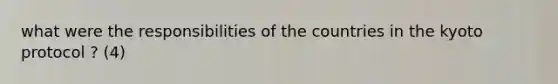 what were the responsibilities of the countries in the kyoto protocol ? (4)