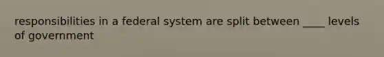 responsibilities in a federal system are split between ____ levels of government