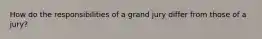 How do the responsibilities of a grand jury differ from those of a jury?