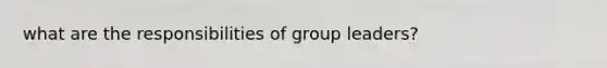 what are the responsibilities of group leaders?