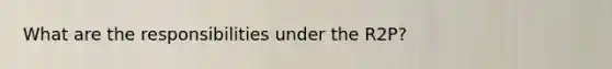 What are the responsibilities under the R2P?