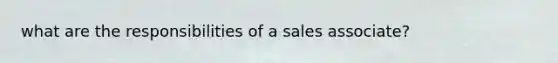 what are the responsibilities of a sales associate?