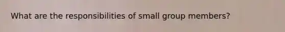 What are the responsibilities of small group members?