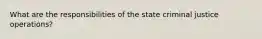 What are the responsibilities of the state criminal justice operations?