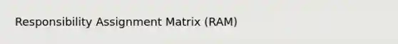 Responsibility Assignment Matrix (RAM)