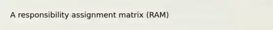 A responsibility assignment matrix (RAM)