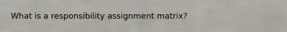 What is a responsibility assignment matrix?