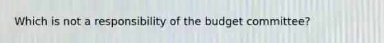 Which is not a responsibility of the budget committee?