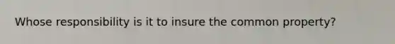 Whose responsibility is it to insure the common property?