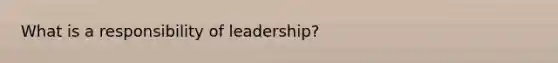 What is a responsibility of leadership?