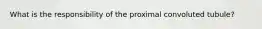 What is the responsibility of the proximal convoluted tubule?