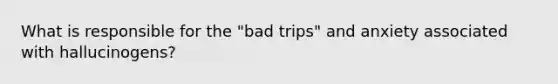 What is responsible for the "bad trips" and anxiety associated with hallucinogens?