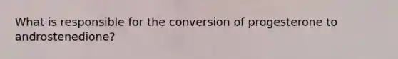 What is responsible for the conversion of progesterone to androstenedione?