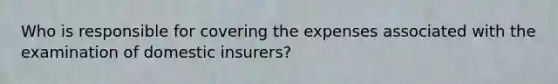 Who is responsible for covering the expenses associated with the examination of domestic insurers?