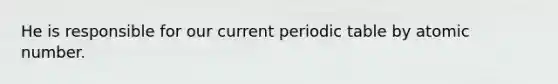 He is responsible for our current periodic table by atomic number.