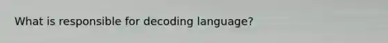 What is responsible for decoding language?