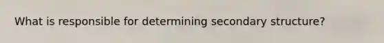 What is responsible for determining secondary structure?