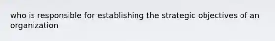 who is responsible for establishing the strategic objectives of an organization