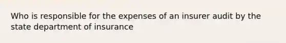 Who is responsible for the expenses of an insurer audit by the state department of insurance