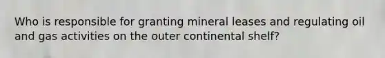 Who is responsible for granting mineral leases and regulating oil and gas activities on the outer continental shelf?