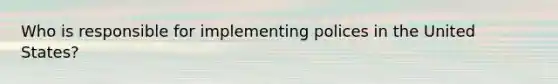 Who is responsible for implementing polices in the United States?