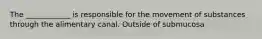 The ____________ is responsible for the movement of substances through the alimentary canal. Outside of submucosa