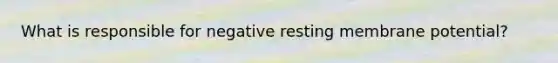 What is responsible for negative resting membrane potential?