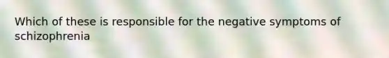 Which of these is responsible for the negative symptoms of schizophrenia
