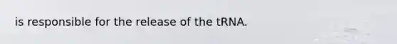 is responsible for the release of the tRNA.