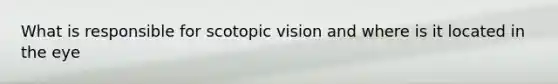 What is responsible for scotopic vision and where is it located in the eye