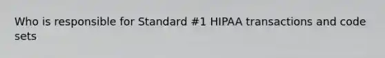 Who is responsible for Standard #1 HIPAA transactions and code sets