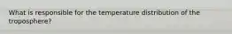 What is responsible for the temperature distribution of the troposphere?