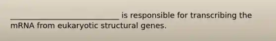 ____________________________ is responsible for transcribing the mRNA from eukaryotic structural genes.