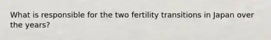 What is responsible for the two fertility transitions in Japan over the years?