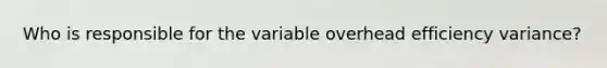 Who is responsible for the variable overhead efficiency variance?