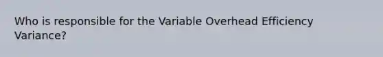 Who is responsible for the Variable Overhead Efficiency Variance?