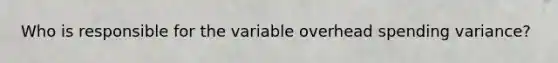 Who is responsible for the variable overhead spending variance?
