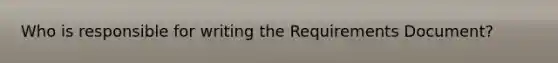 Who is responsible for writing the Requirements Document?